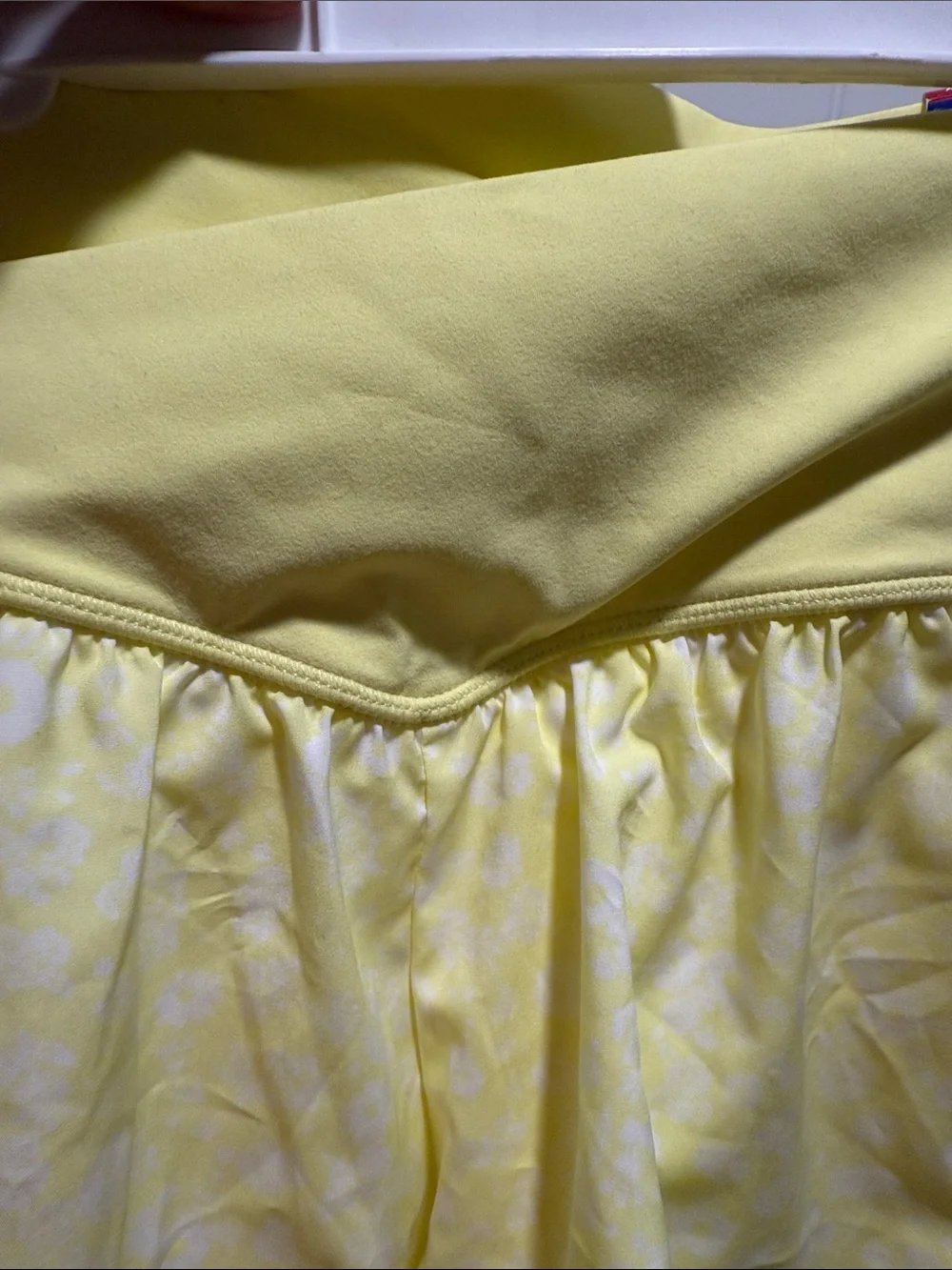 JoyLab Pale Yellow Floral Athletic Shorts with Built-In Shorts